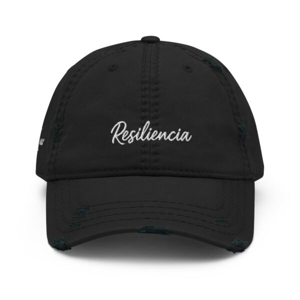 resiliencia. gorra bordada frente y lado derecho