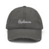 resiliencia. gorra bordada frente y lado derecho