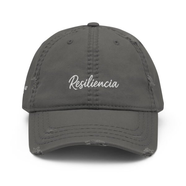 resiliencia. gorra bordada frente y lado derecho