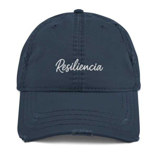 resiliencia. gorra bordada frente y lado derecho