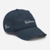 resiliencia. gorra bordada frente y lado derecho