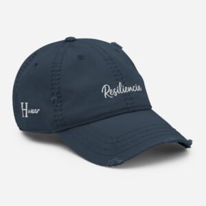 resiliencia. gorra bordada frente y lado derecho