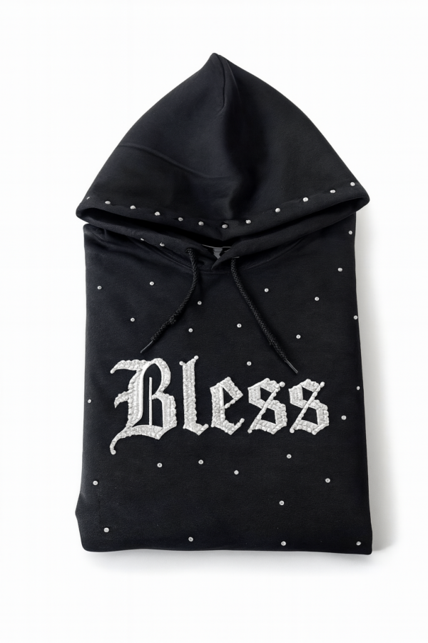 “Bless Rhinestone Hoodie –  Sparkle Edition