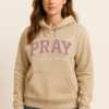 PRAY “Wait & Trust” Hoodie – Embroidered Glitter Design