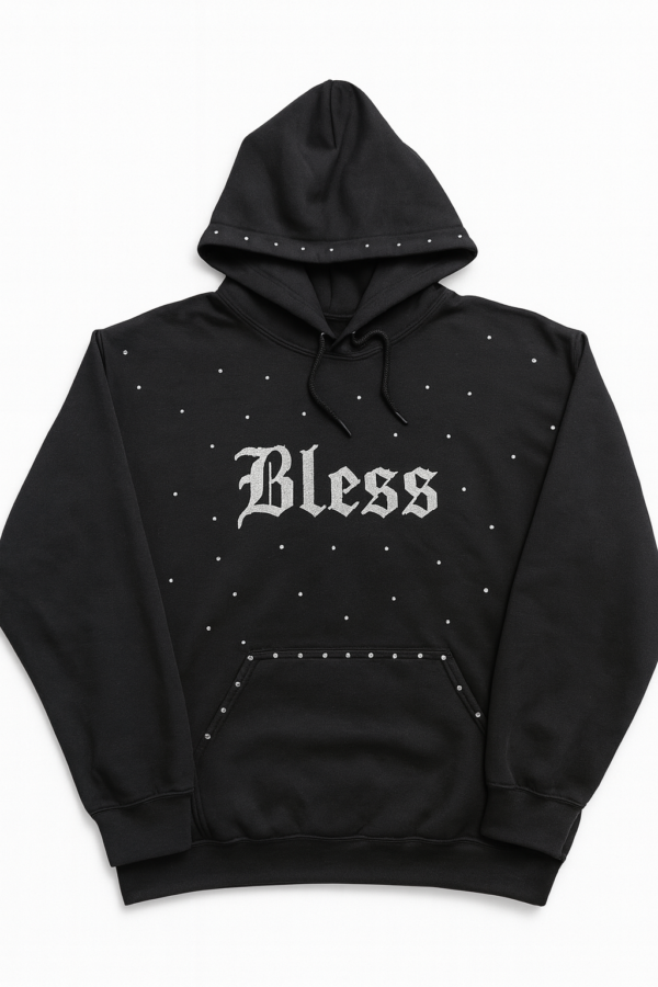 “Bless Rhinestone Hoodie –  Sparkle Edition